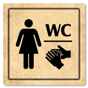 WC ženy, 80x80mm, pergamen, Utah